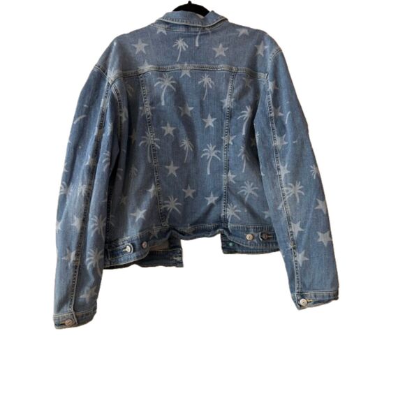 Lularoe Kenny Stars and Palm Trees Jean Jacket 2XL - Picture 6 of 6